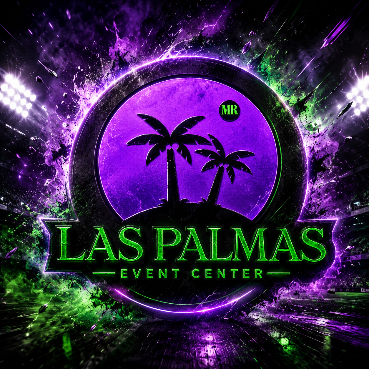logo las palmas con efecto de neon